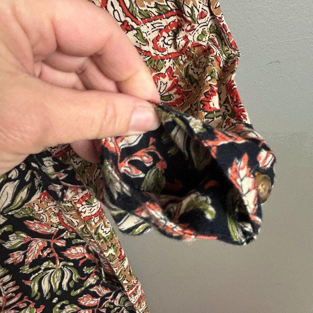 Zara Jumpsuit Medium Kantha India Cottage Floral Block Print Blogger Fav - Picture 14 of 16